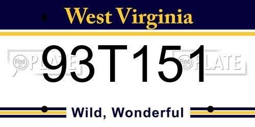 93T151 West Virginia License Plate
