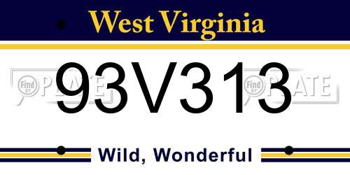93V313 West Virginia License Plate
