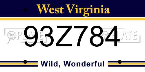 93Z784 West Virginia License Plate