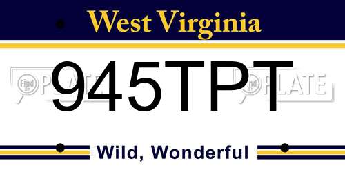 945TPT West Virginia License Plate