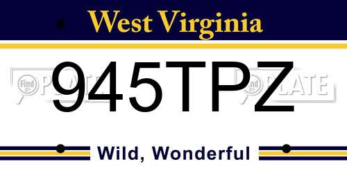 945TPZ West Virginia License Plate