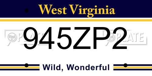 945ZP2 West Virginia License Plate