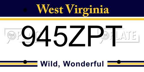 945ZPT West Virginia License Plate