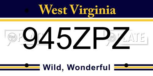 945ZPZ West Virginia License Plate