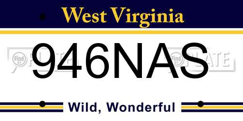 946NAS West Virginia License Plate
