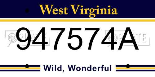 947574A West Virginia License Plate