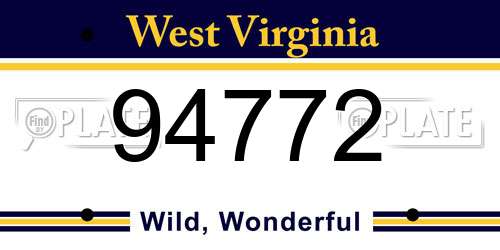 94772 West Virginia License Plate