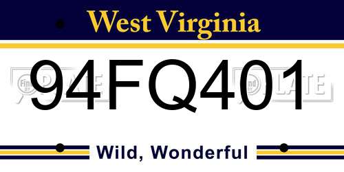 94FQ401 West Virginia License Plate