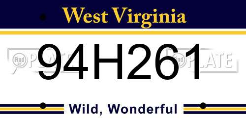 94H261 West Virginia License Plate