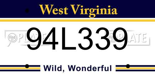 94L339 West Virginia License Plate