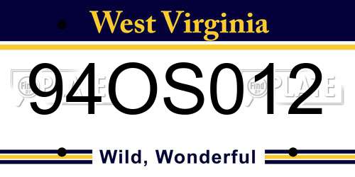 94OS012 West Virginia License Plate