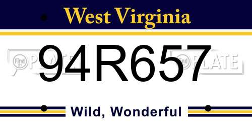 94R657 West Virginia License Plate