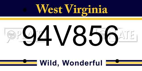 94V856 West Virginia License Plate