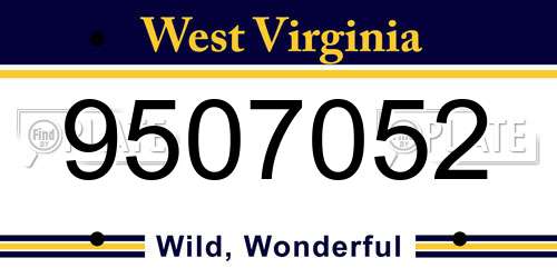 9507052 West Virginia License Plate