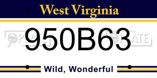 950B63 West Virginia License Plate