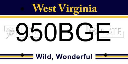 950BGE West Virginia License Plate