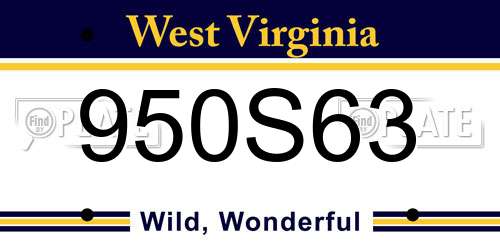 950S63 West Virginia License Plate