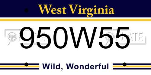 950W55 West Virginia License Plate
