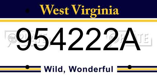 954222A West Virginia License Plate