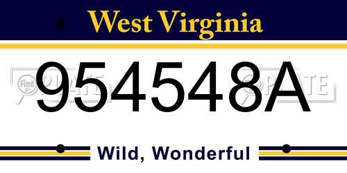 954548A West Virginia License Plate