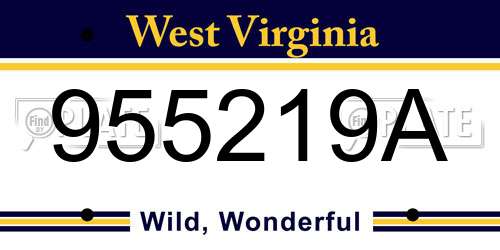 955219A West Virginia License Plate