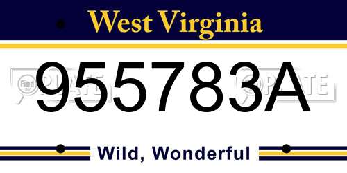 955783A West Virginia License Plate