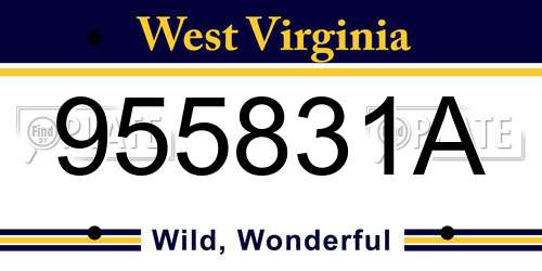 955831A West Virginia License Plate