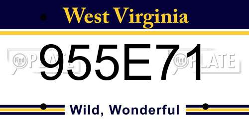 955E71 West Virginia License Plate
