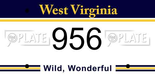 956 West Virginia License Plate