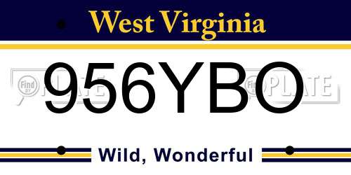 956YBO West Virginia License Plate