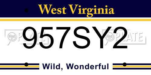 957SY2 West Virginia License Plate