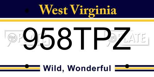 958TPZ West Virginia License Plate