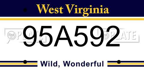 95A592 West Virginia License Plate