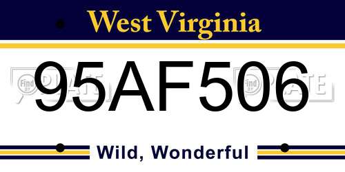 95AF506 West Virginia License Plate