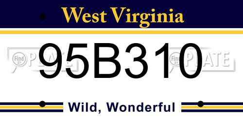 95B310 West Virginia License Plate
