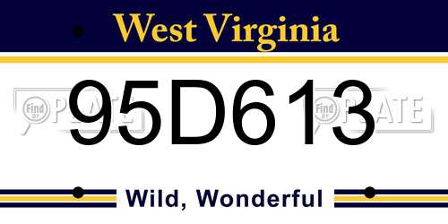 95D613 West Virginia License Plate