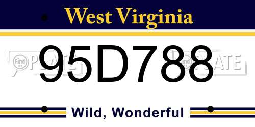 95D788 West Virginia License Plate