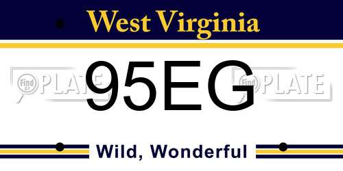 95EG West Virginia License Plate