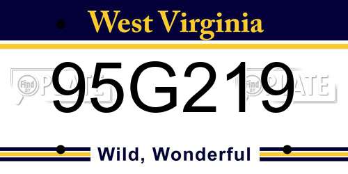 95G219 West Virginia License Plate