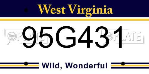 95G431 West Virginia License Plate