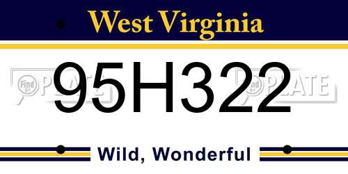 95H322 West Virginia License Plate