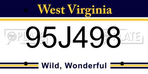 95J498 West Virginia License Plate