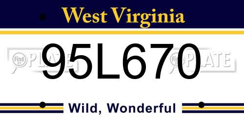 95L670 West Virginia License Plate