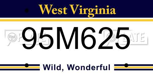 95M625 West Virginia License Plate