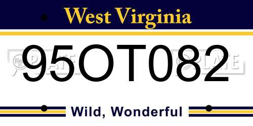 95OT082 West Virginia License Plate