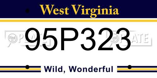 95P323 West Virginia License Plate
