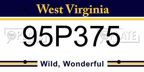 95P375 West Virginia License Plate