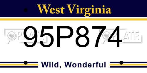 95P874 West Virginia License Plate