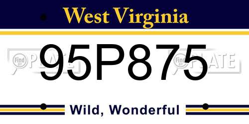 95P875 West Virginia License Plate
