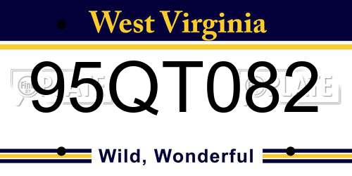 95QT082 West Virginia License Plate
